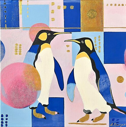 Olympic Penguins by Anna Burger, Painting for Sale on Singulart