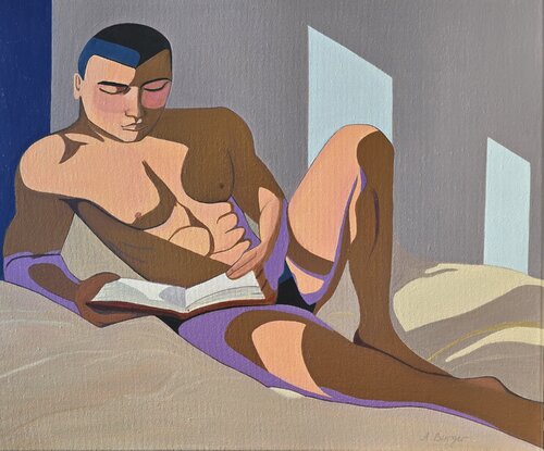 The Luminious Reader by Anna Burger, Painting for Sale on Singulart