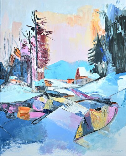 Whispers from the Dachstein Slopes by Anna Burger, Painting for Sale on Singulart