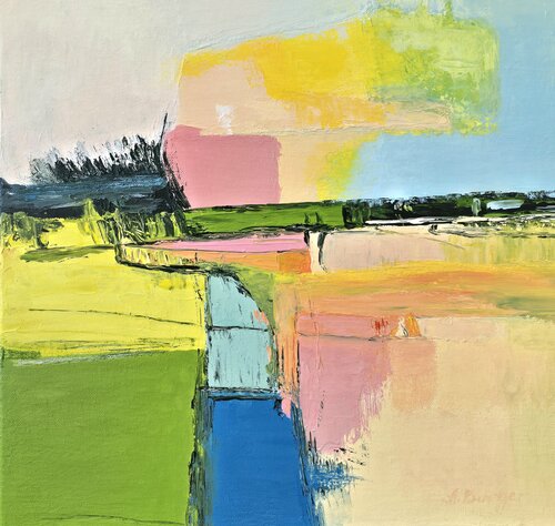 Apricot Blossom in Wachau by Anna Burger, Painting for Sale on Singulart