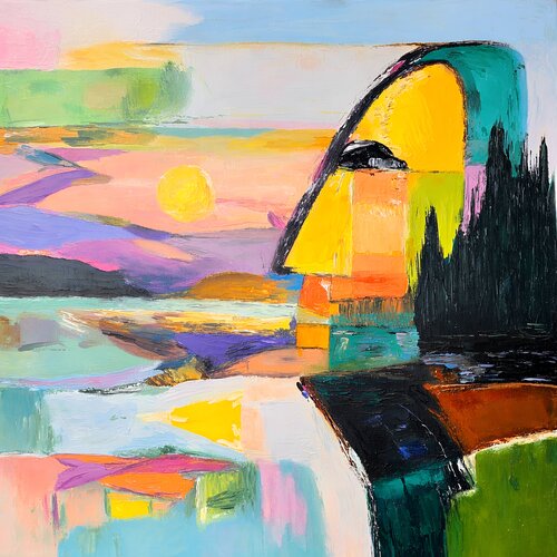 Moon Goddess of the Mondsee van Anna Burger, Schilderij te koop op Singulart