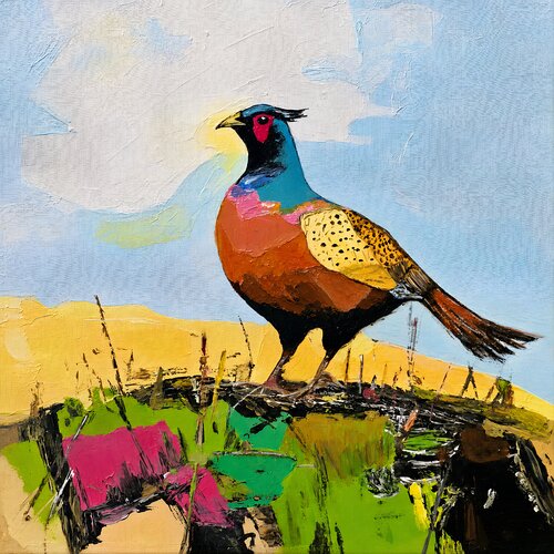 Pannonian Magnificent Pheasant di Anna Burger, Pittura in vendita su Singulart