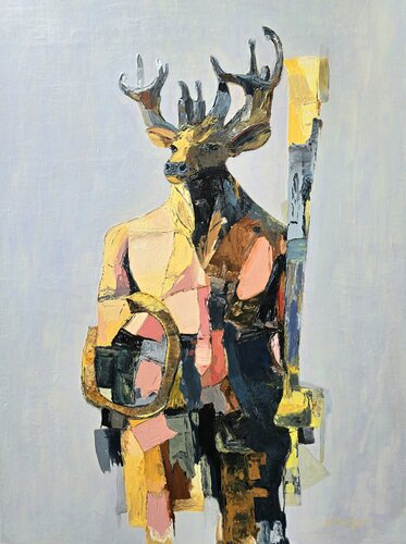 Cernunnos: Golden God of Hallstatt de Anna Burger, Pintura a la venta en Singulart