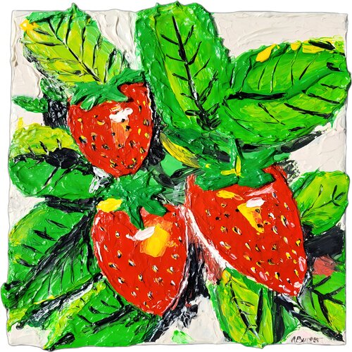 Red Strawberries from the Marchfeld de Anna Burger, Pintura a la venta en Singulart