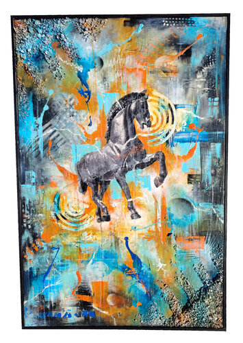 Horse - Urban Luxury Pop Art Painting by Luca La Marca de Luca La Marca, Pintura a la venta en Singulart