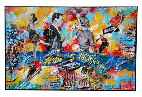 HIGH SOCIETY St Moritz - Urban Luxury Pop Art Painting by Luca La Marca by Luca La Marca, Painting for Sale on Singulart
