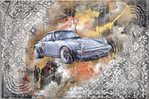 PORSCHE SHABBY CHIC - Urban Luxury Pop Art Painting by Luca La Marca Luca La Marca