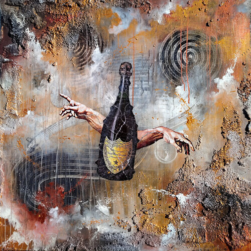 Dom Pérignon - Urban Luxury Pop Art Painting by Luca La Marca di Luca La Marca, Pittura in vendita su Singulart