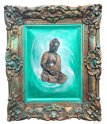 Buddha - Urban Luxury Pop Art Painting by Luca La Marca de Luca La Marca, Pintura a la venta en Singulart
