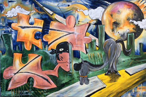 zorro - Urban Luxury Pop Art Painting by Luca La Marca van Luca La Marca, Schilderij te koop op Singulart