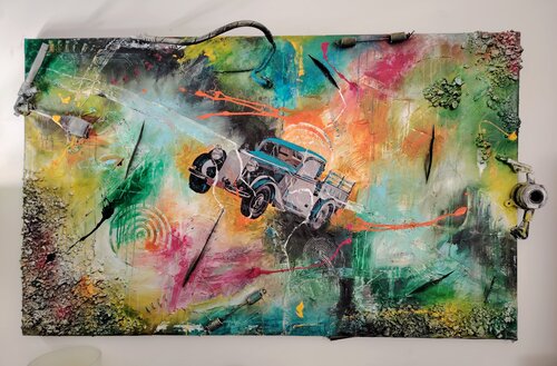 Mercedes Vintage - Urban Luxury Pop Art Painting by Luca La Marca by Luca La Marca, 회화 for Sale on Singulart