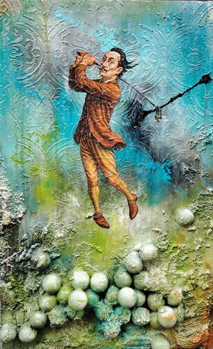 DALÌ & GOLF - Urban Luxury Pop Art Painting by Luca La Marca by Luca La Marca, 회화 for Sale on Singulart