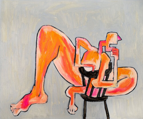 Strange position, but listening carefully by Hirofumi Miyauchi (Andecian), Painting for Sale on Singulart