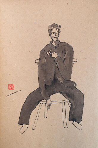 "Boy with a Pipe" from Pablo Picasso (Paper-backed) di Hirofumi Miyauchi (Andecian), Opera su carta in vendita su Singulart