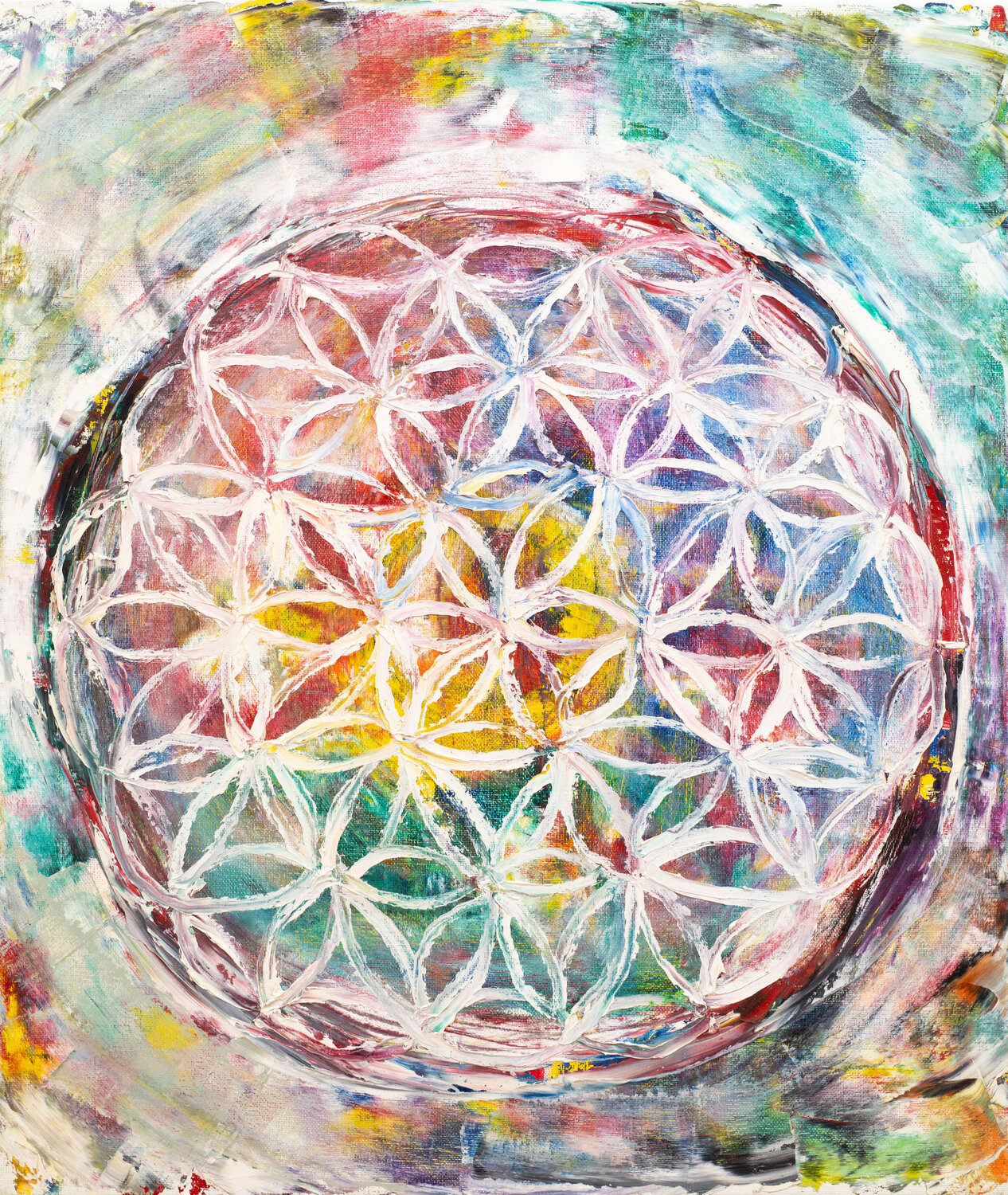 Flower of life Hirofumi Miyauchi (Andecian) Originalgemälde zu verkaufen