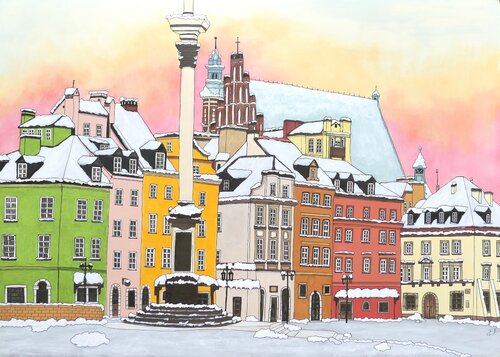 Stare Miasto (Warschau, Polen) par Kiki Bragard, Peinture en vente sur Singulart