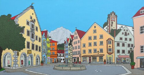 Füssen (Bayern, Deutschland) di Kiki Bragard, Pittura in vendita su Singulart
