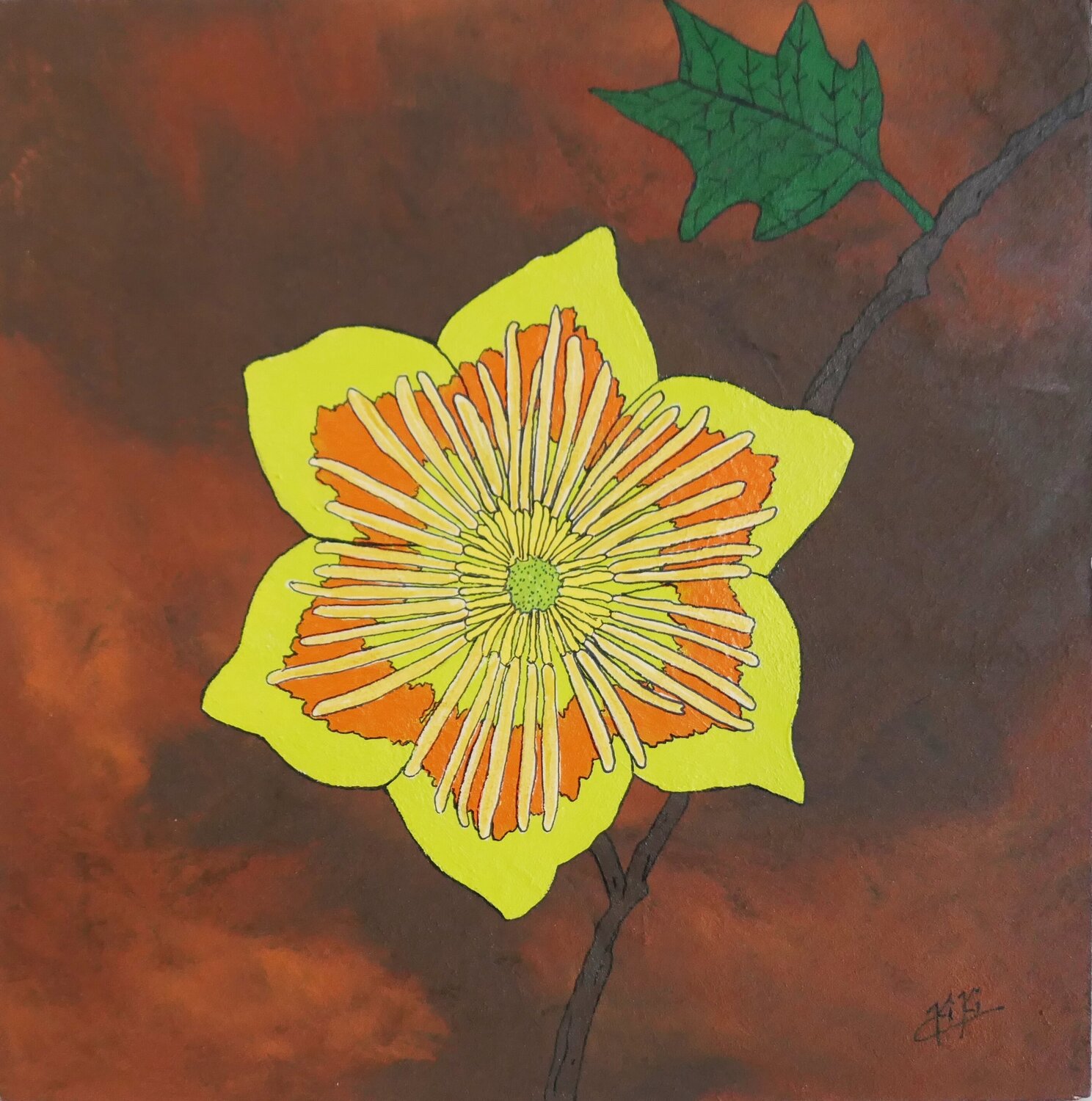 Tulpenbaum - Blüten auf Rost Kiki Bragard