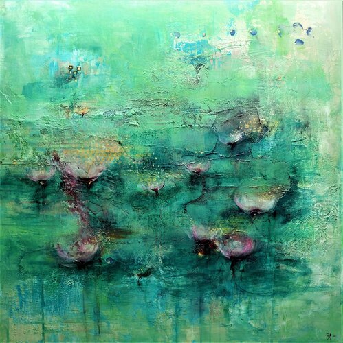 Waterlilies van Cornelia Seibt, Schilderij te koop op Singulart