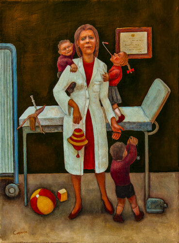 La pediatra. de Nunzio Capece, Pintura a la venta en Singulart