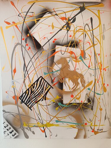 Golden horse 3 de Agop, Pintura a la venta en Singulart