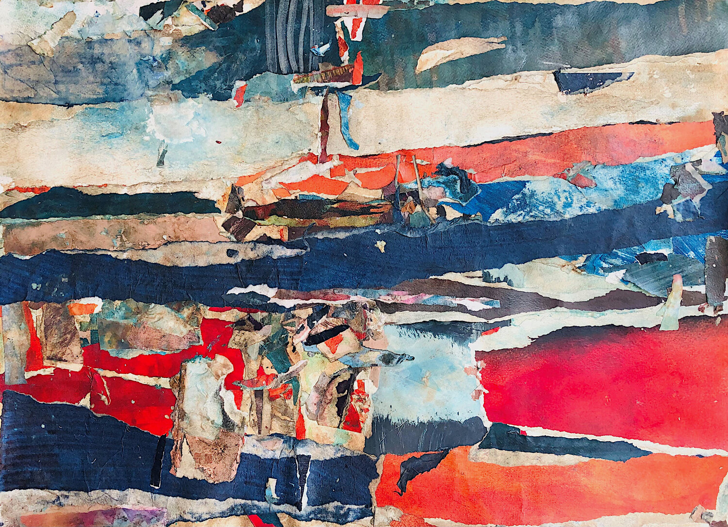 From a Distance, Red Tide, Amagansett, New York Robin Richmond Originalgemälde zu verkaufen
