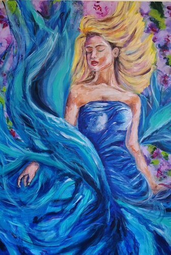 Big blue - Inner Strength von Maja Vukušić, Malerei kaufen auf Singulart