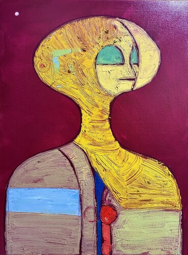 A Man is Hopeful di Isaac Iken Emokpae, Pittura in vendita su Singulart