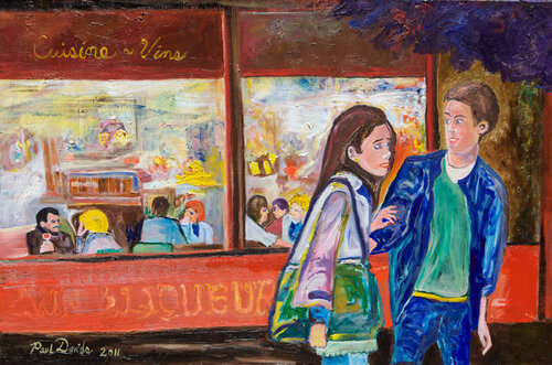 Young Lovers in Paris by Paul Davids, Painting for Sale on Singulart