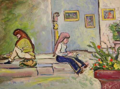 Young Artists in a Paris Museum by Paul Davids, Painting for Sale on Singulart