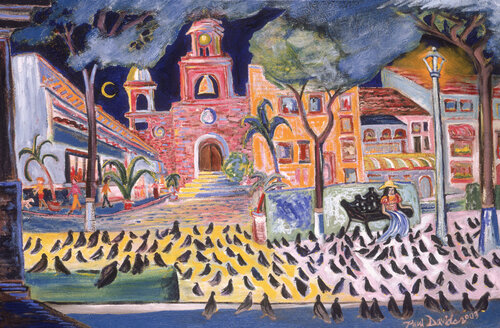 The Flock by the Church von Paul Davids, Malerei kaufen auf Singulart