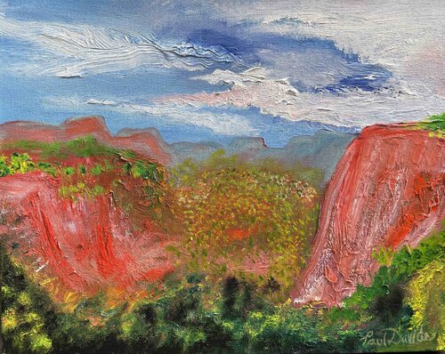 Ascending Oak Creek Canyon from Sedona by Paul Davids, Painting for Sale on Singulart