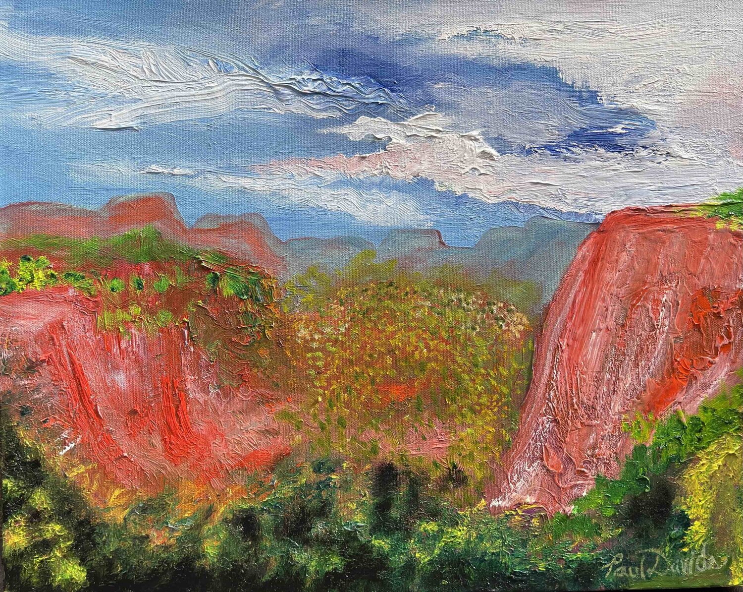 Ascending Oak Creek Canyon from Sedona Paul Davids Originalgemälde zu verkaufen