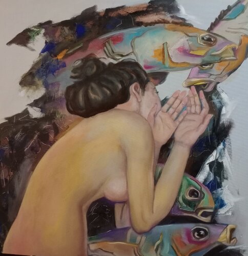 La scala di risalita dei pesci van sabrina BONETTA, Schilderij te koop op Singulart