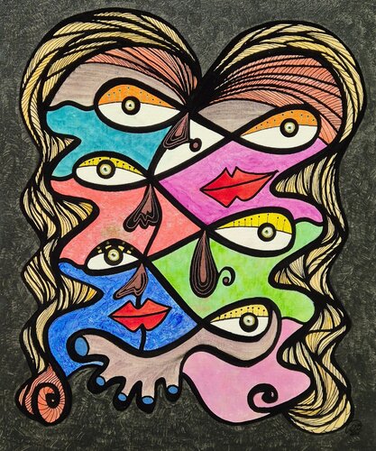 Rostros entrelazados par Ricardo Torres Martín, Peinture en vente sur Singulart