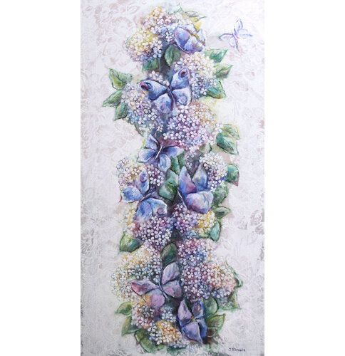 In the Garden: Butterfly Flight van Ilgonis Rinkis, Schilderij te koop op Singulart