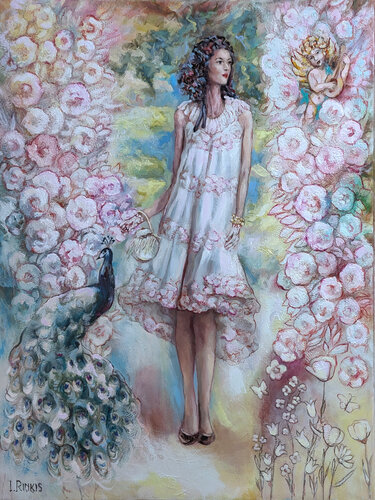 IN THE MIRACLE GARDEN van Ilgonis Rinkis, Schilderij te koop op Singulart