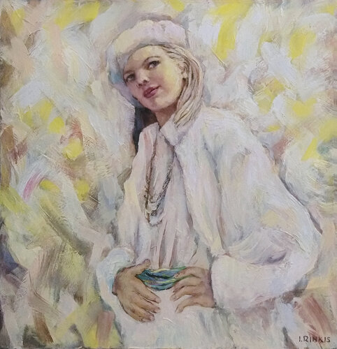 WOMAN IN WHITE. SPRING van Ilgonis Rinkis, Schilderij te koop op Singulart