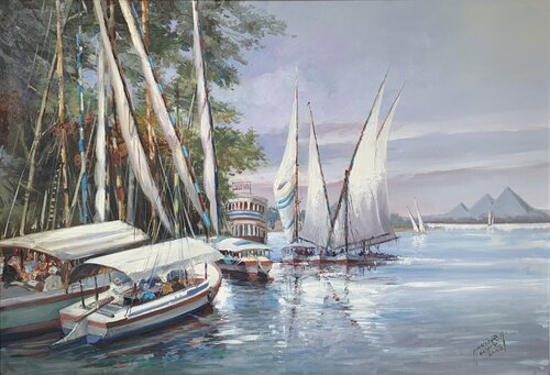 Sultana Feluccas van Mansour Ahmed, Schilderij te koop op Singulart