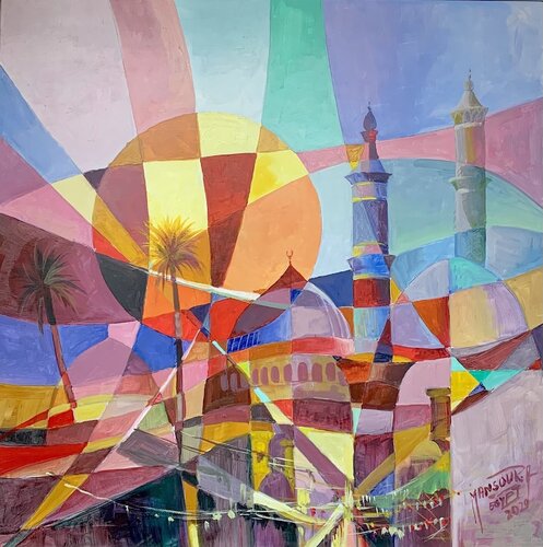 Modern Art Mosques van Mansour Ahmed, Schilderij te koop op Singulart