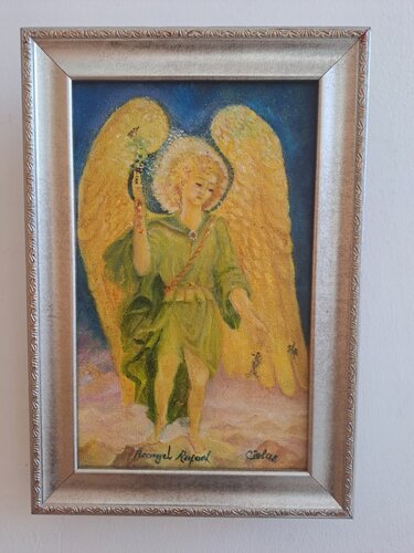 Arcángeles San Miguel, San Gabriel y San Rafael de Cielo Rincon, Pintura a la venta en Singulart