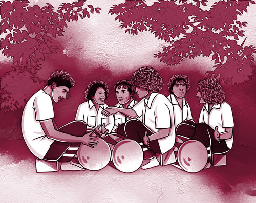 Red and White Circle of Rhythm di ABDULLA YASIR, Digitale in vendita su Singulart