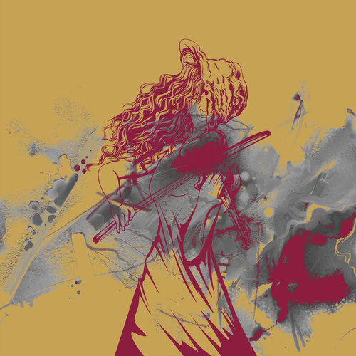 The Violinist in Scarlet di ABDULLA YASIR, Digitale in vendita su Singulart