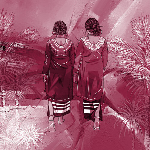 Crimson Pathways: Walking in Shared Rhythm by ABDULLA YASIR, Digital for Sale on Singulart