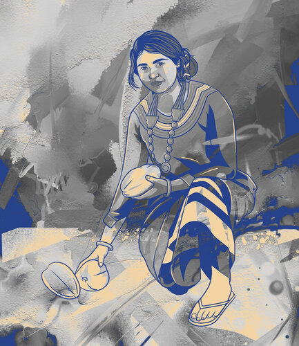 Indigo Gatherer of the Fallen Coconuts di ABDULLA YASIR, Digitale in vendita su Singulart