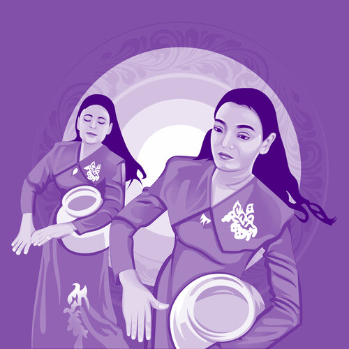 Indigo Reverie: The Twin Rhythm of Bandiyaa de ABDULLA YASIR, Digital a la venta en Singulart