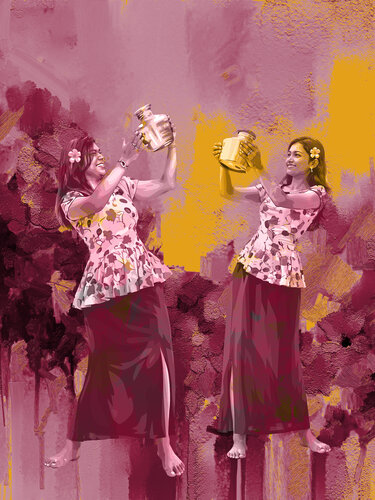 Bandiyaa in Crimson and Gold by ABDULLA YASIR, Print for Sale on Singulart