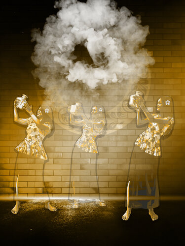 BLCLAL — Three Figures in Counter‑Turn, Opening the BCA Cycle de ABDULLA YASIR, Impresión a la venta en Singulart