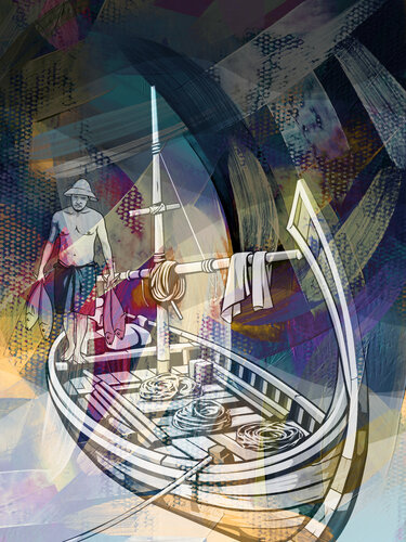 The Curve That Guided a Nation von ABDULLA YASIR, Druck kaufen auf Singulart