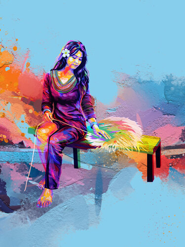 Lap of the Rope‑Makers di ABDULLA YASIR, Stampa in vendita su Singulart